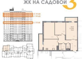 Продается 3-комнатная квартира, 76.4 м2, Саранск