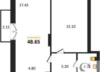 Продаю 1-комнатную квартиру, 48.7 м2, Новосибирск, улица Королёва, 1Б, ЖК на Королёва