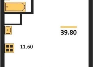 1-комнатная квартира на продажу, 39.8 м2, Новосибирск, метро Маршала Покрышкина