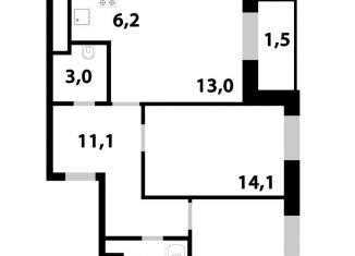 Продажа трехкомнатной квартиры, 63.2 м2, Одинцово, улица Маковского, 28, ЖК Союзный