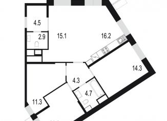 Продажа четырехкомнатной квартиры, 92.4 м2, Одинцово, жилой комплекс Союзный, к2