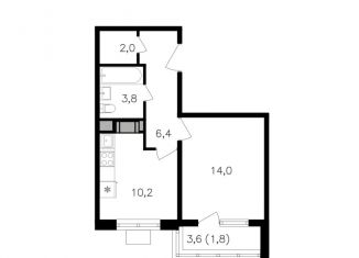 1-ком. квартира на продажу, 38.2 м2, Москва, метро Октябрьское поле