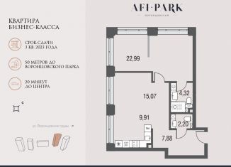 Продается 2-комнатная квартира, 62.4 м2, Москва, ЖК Афи Парк Воронцовский, улица Академика Челомея, 7Ас2