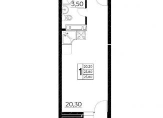 Продается квартира студия, 26.1 м2, Ростов-на-Дону, улица Нансена, 103/1/7, ЖК Звезда Столицы