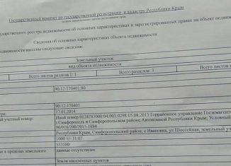 Продается участок, 10 сот., село Ивановка, Шоссейная улица, 94