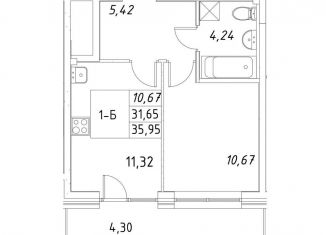 Продам 1-комнатную квартиру, 36 м2, Татарстан