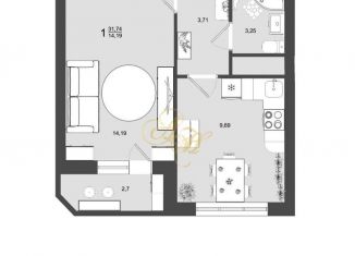 1-комнатная квартира на продажу, 32 м2, Клин, микрорайон Майданово, 2к2