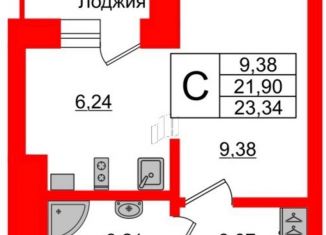 Продается квартира студия, 23.3 м2, Светлогорск, Молодёжная улица, 6к1