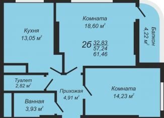 Продажа 2-комнатной квартиры, 65 м2, Севастополь, Парковая улица, 12, ЖК Академический