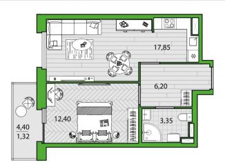 Продается однокомнатная квартира, 41.1 м2, Санкт-Петербург, ЖК Френдс