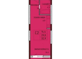 Продается квартира студия, 32.9 м2, село Осиновая Гора