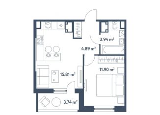 Продам двухкомнатную квартиру, 38.4 м2, Москва, жилой комплекс Светлый Мир Станция Л, к8, ЖК Светлый Мир Станция Л