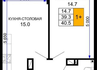 Продажа 1-ком. квартиры, 40.5 м2, Краснодар