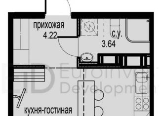 Квартира на продажу студия, 24.7 м2, Мурино, Ручьёвский проспект, 17к1, ЖК Айди Мурино