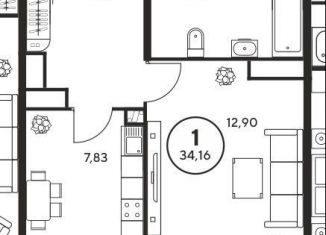 Продаю 1-ком. квартиру, 34 м2, Ростов-на-Дону, проспект Соколова, 68, ЖК Соколова, 68