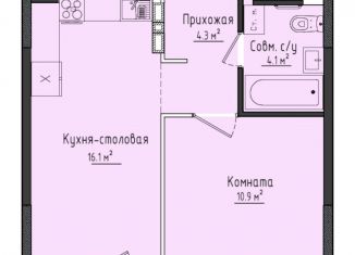 Продаю 1-комнатную квартиру, 35.4 м2, село Первомайский