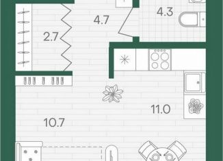 Продам квартиру студию, 33.4 м2, Пенза, площадь Ленина, Ленинский район