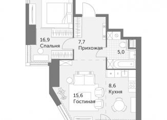 Продажа 2-ком. квартиры, 55.4 м2, Москва, ЖК Архитектор