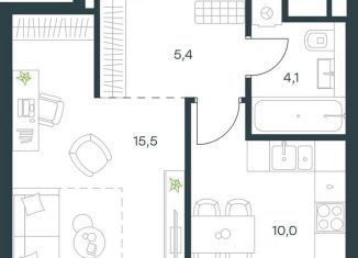 Продается 1-комнатная квартира, 35 м2, Москва, Причальный проезд, 10А, ЖК Левел Причальный