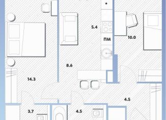 Продаю двухкомнатную квартиру, 50.5 м2, Москва, Окская улица, 7А, метро Окская