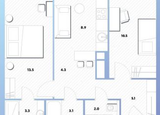 Продается 2-комнатная квартира, 49.8 м2, Москва, Окская улица, 7А, метро Окская