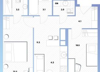 2-ком. квартира на продажу, 50.3 м2, Москва, Окская улица, 7А, метро Окская