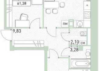 Продаю 3-комнатную квартиру, 61.4 м2, Балашиха, ЖК Столичный, жилой комплекс Столичный, к22