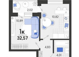 Продаю 1-комнатную квартиру, 32.6 м2, станица Динская