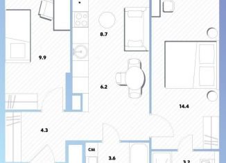 Продается двухкомнатная квартира, 50.2 м2, Москва, Окская улица, 7А, метро Окская