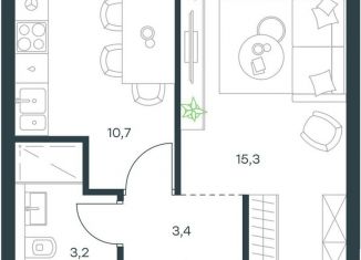 Продажа однокомнатной квартиры, 32.6 м2, Москва, Причальный проезд, 10Б, ЖК Левел Причальный