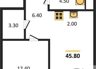 1-ком. квартира на продажу, 45.8 м2, Новосибирск, улица Никитина, 10, ЖК Урбан-виллы на Никитина