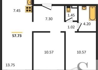 Продажа трехкомнатной квартиры, 57.7 м2, Новосибирск, улица Петухова, с1, ЖК Матрёшкин Двор