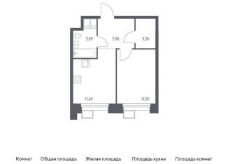 1-комнатная квартира на продажу, 35.9 м2, Москва, многофункциональный комплекс Тропарево Парк, к2.4