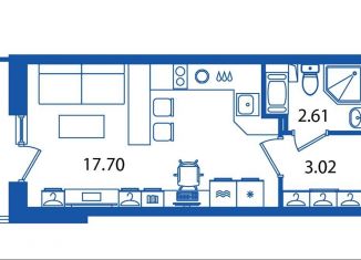 Квартира на продажу студия, 24.3 м2, Санкт-Петербург, ЖК Полис Приморский, проспект Авиаконструкторов, 63