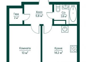 Продам 1-комнатную квартиру, 39.3 м2, Самара, метро Российская