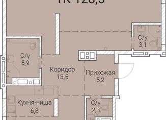 Продаю 1-комнатную квартиру, 128.5 м2, Новосибирск, Овражная улица, 2А