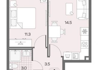 1-комнатная квартира на продажу, 32.3 м2, Москва, метро Солнцево