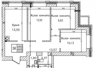 Продажа 3-комнатной квартиры, 65.5 м2, Новосибирск, ЖК На Шоссейной