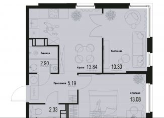 Продажа 2-комнатной квартиры, 47.6 м2, Мурино