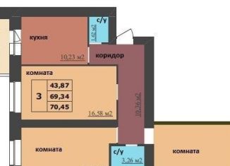 Продажа трехкомнатной квартиры, 70.5 м2, Ярославль