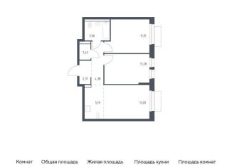 2-ком. квартира на продажу, 53.1 м2, Балашиха, жилой комплекс Квартал Авиаторов, к8