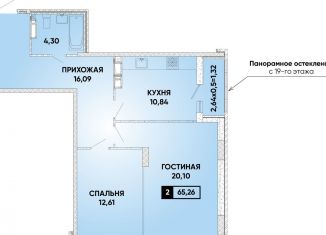 Продам 2-комнатную квартиру, 65.3 м2, Краснодарский край, улица имени Героя Николая Шевелёва, 13