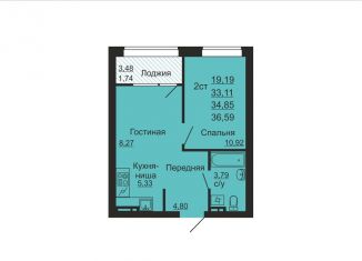 Продается 1-комнатная квартира, 34.9 м2, Челябинская область