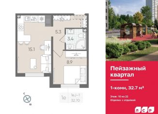 Продажа 1-комнатной квартиры, 32.7 м2, Санкт-Петербург, муниципальный округ Полюстрово