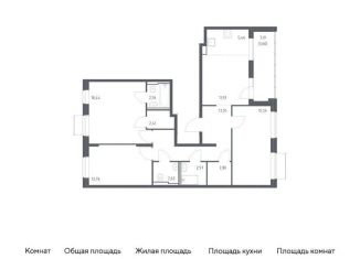 Продается четырехкомнатная квартира, 94.9 м2, Москва, станция Курьяново