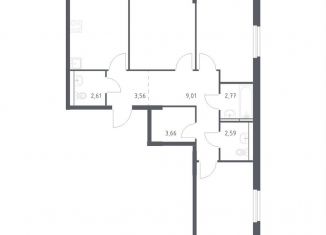 Продается 3-комнатная квартира, 78.3 м2, Мытищи, жилой комплекс Мытищи Парк, к5