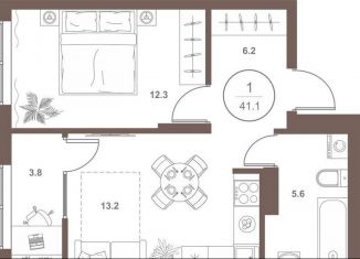 Продажа 1-ком. квартиры, 41.1 м2, Пензенская область