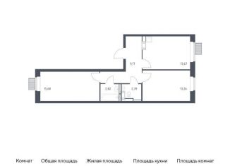 2-комнатная квартира на продажу, 57 м2, деревня Путилково