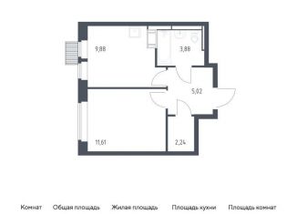 Продажа 1-ком. квартиры, 32.6 м2, Московская область