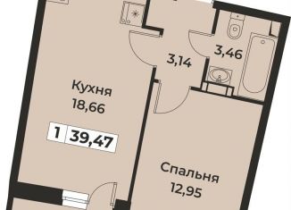Продам 1-комнатную квартиру, 39.5 м2, Мурино, проспект Авиаторов Балтики, 29к2
